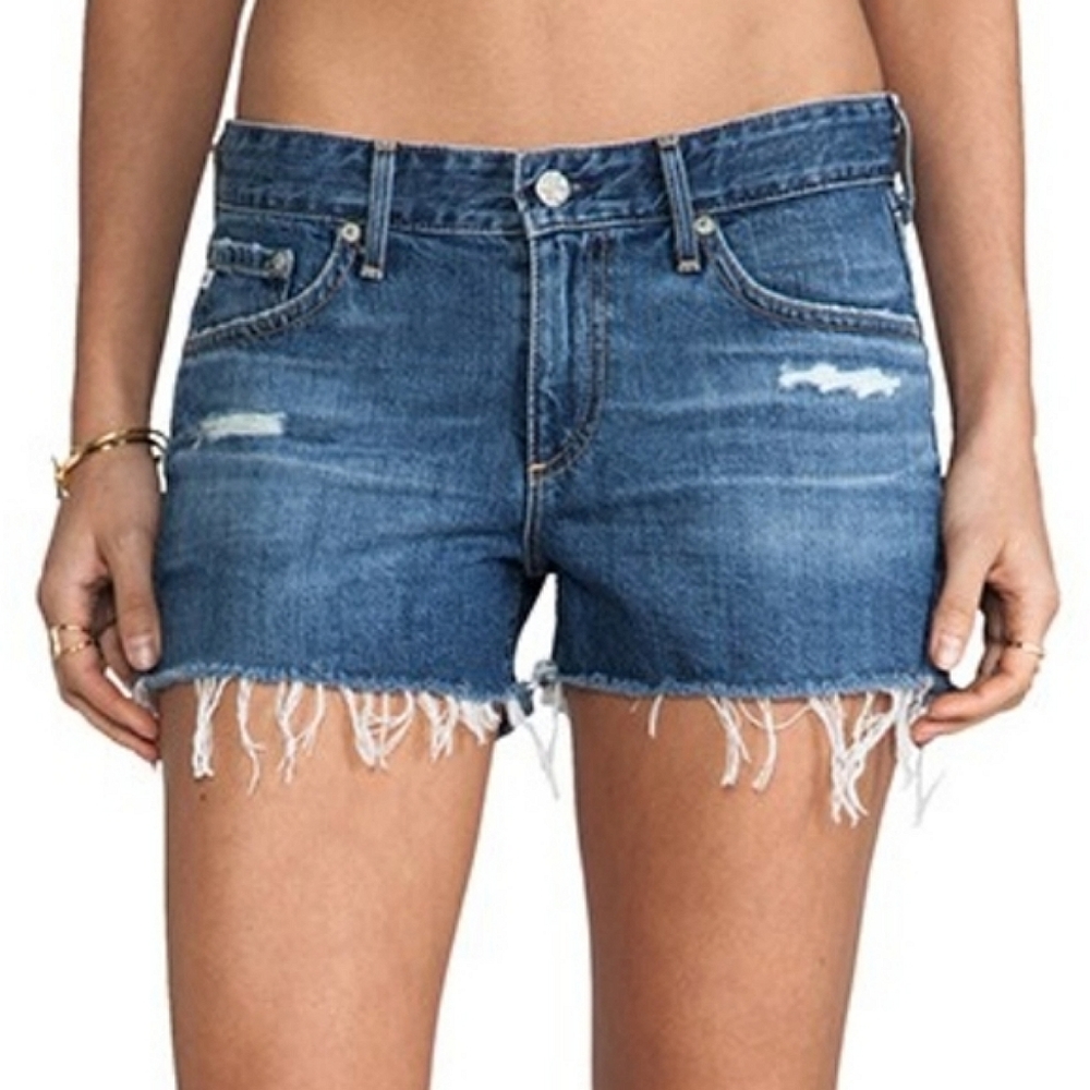 HUDSON Nico Skinny Distressed Frayed Hem Stretch Denim Shorts WAIST SIZE: 27